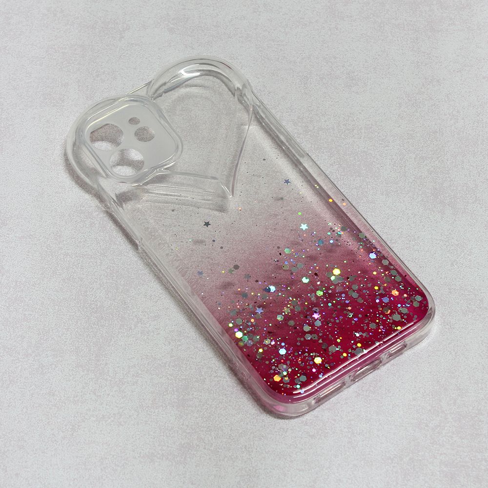 Maska za Apple iPhone 12 — Heart Glitter, pink