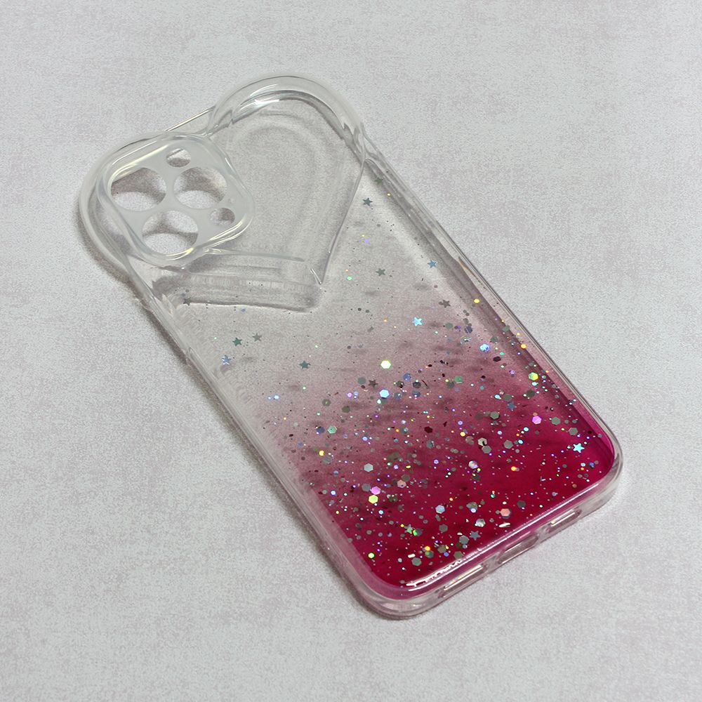 Maska za Apple iPhone 12 Pro Max — Heart Glitter, pink