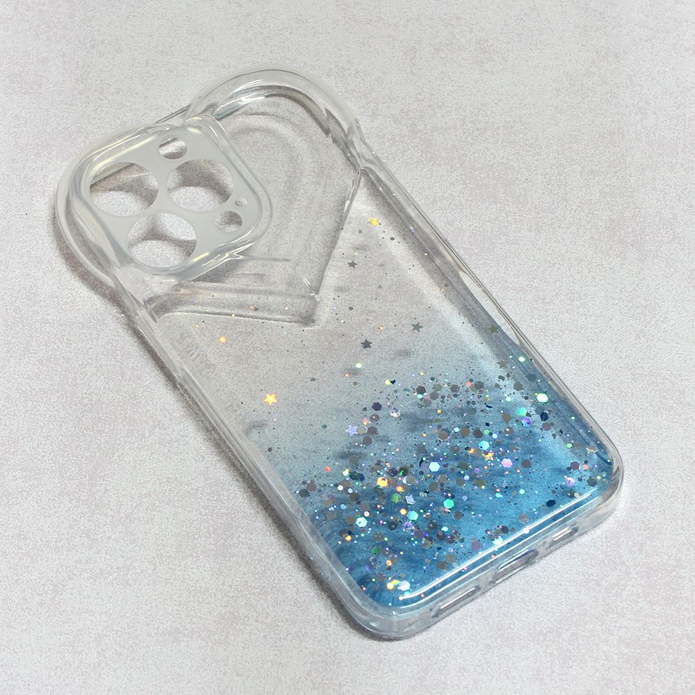 Maska za Apple iPhone 13 Pro — Heart Glitter, plava