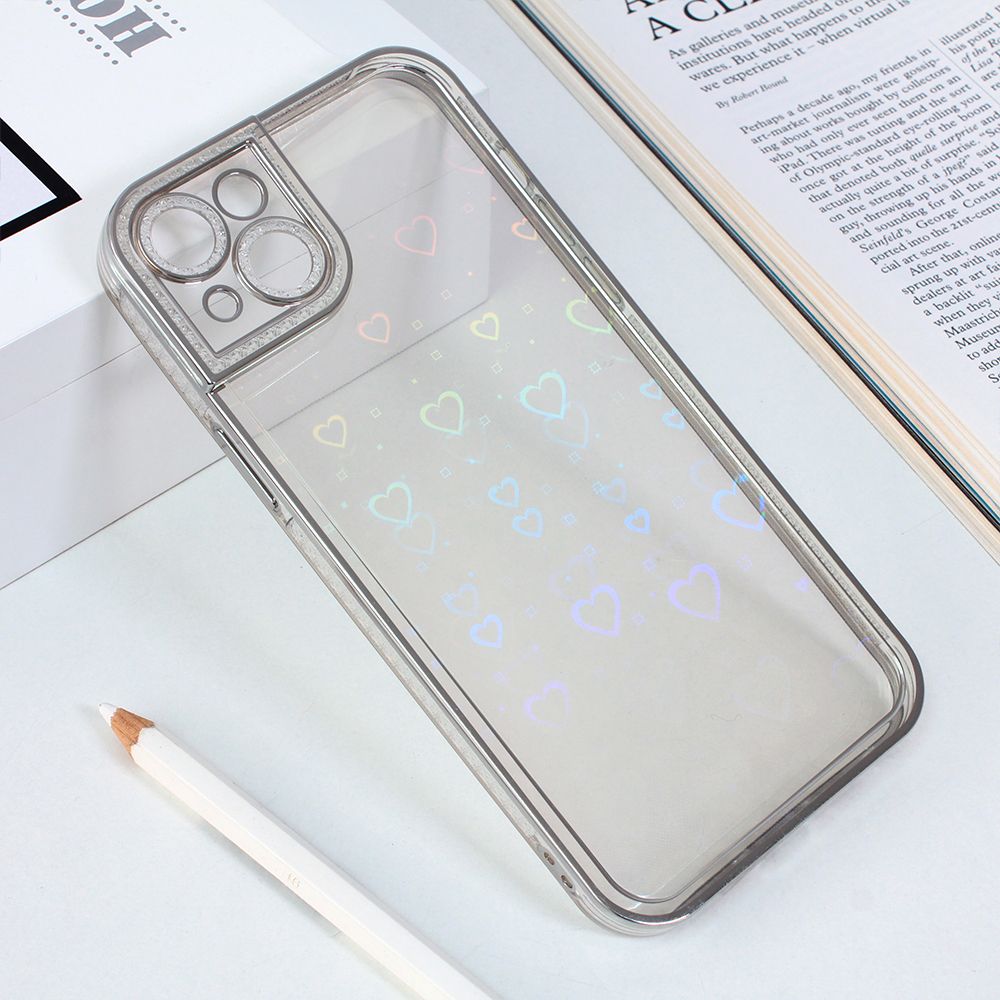 Maska za Apple iPhone 14 Plus — Heart IMD, srebrna