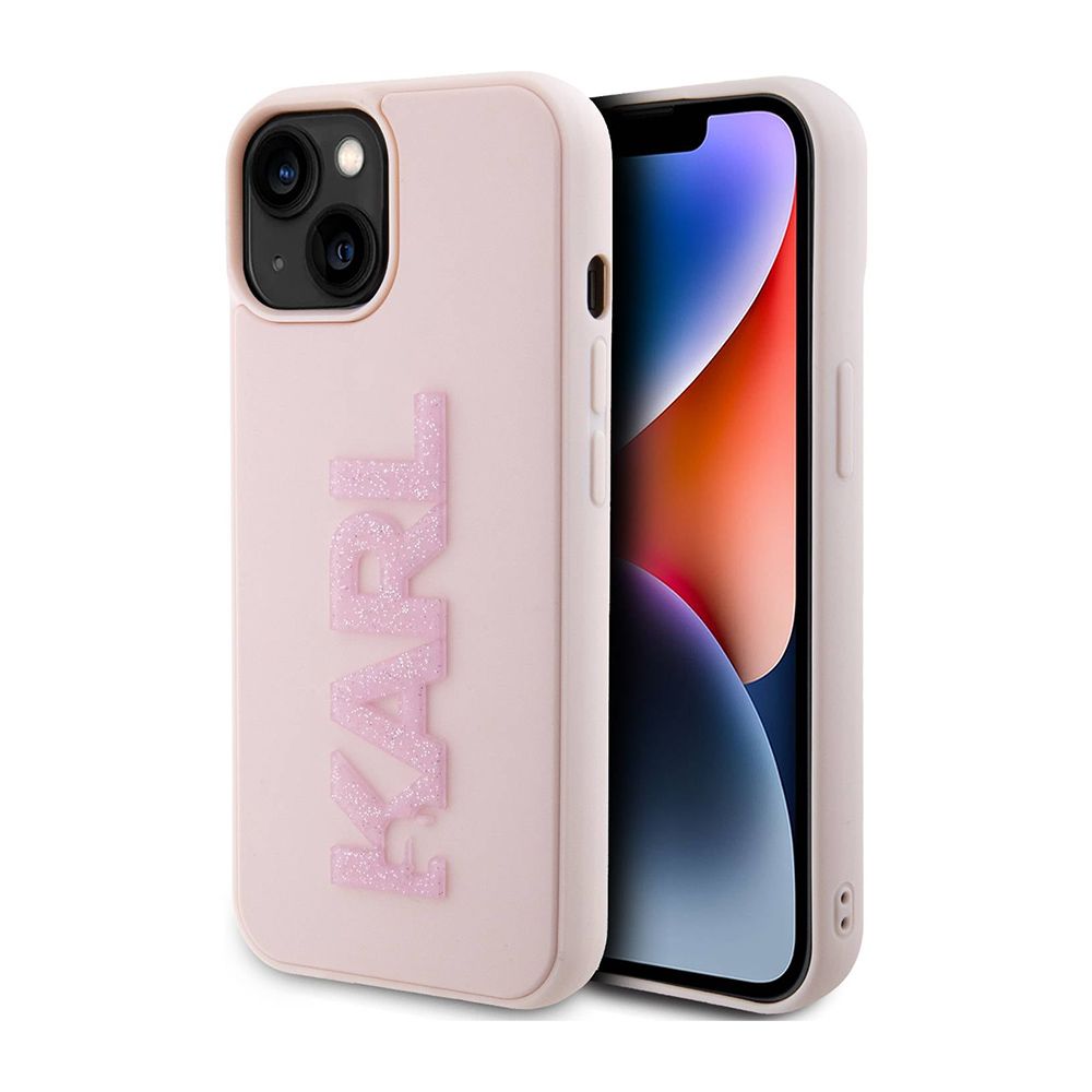 Maska za Apple iPhone 15 — Karl Lagerfeld 3D Rubber Glitter Logo