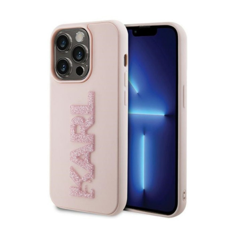 Maska za Apple iPhone 15 Pro — Karl Lagerfeld 3D Rubber Glitter Logo