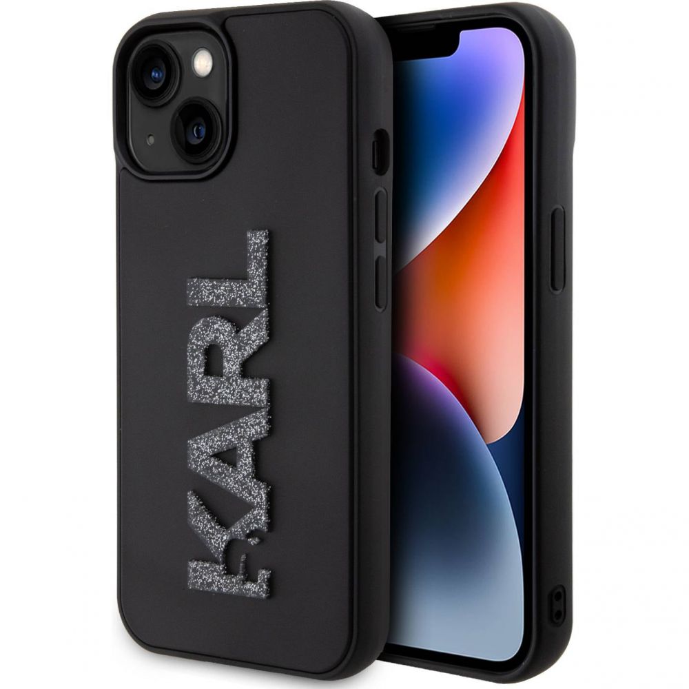 Maska za Apple iPhone 15 — Karl Lagerfeld Hc 3D Logo Glitter