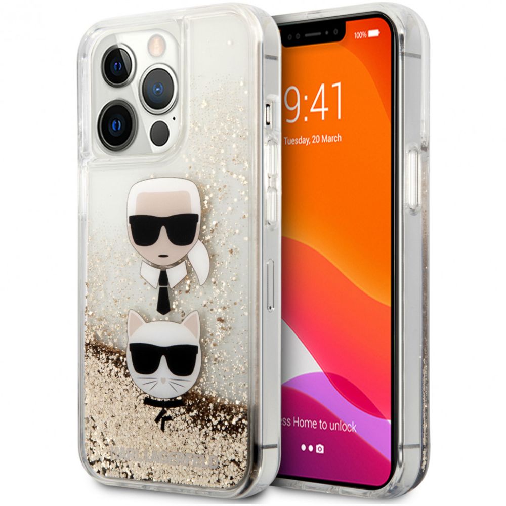 Maska za Apple iPhone 14 Pro — Karl Lagerfeld Hc Liquid Glitter 2 Heads