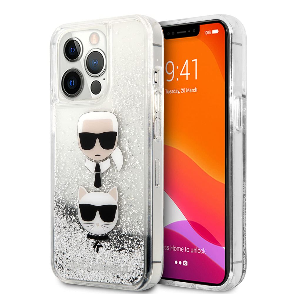 Maska za Apple iPhone 14 Pro — Karl Lagerfeld Hc Liquid Glitter 2 Heads