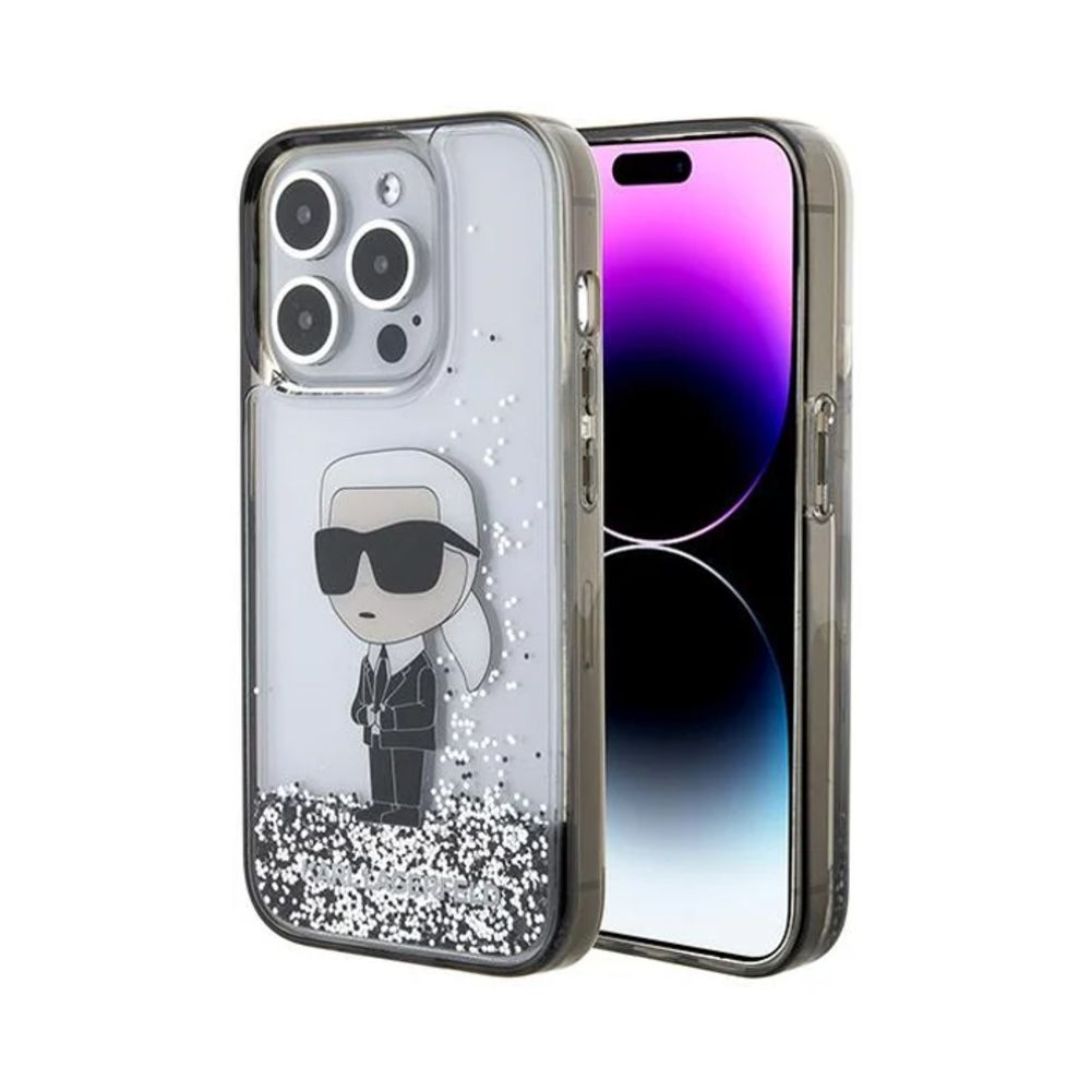Maska za Apple iPhone 15 Pro — Karl Lagerfeld Hc Liquid Glitter Ikonik