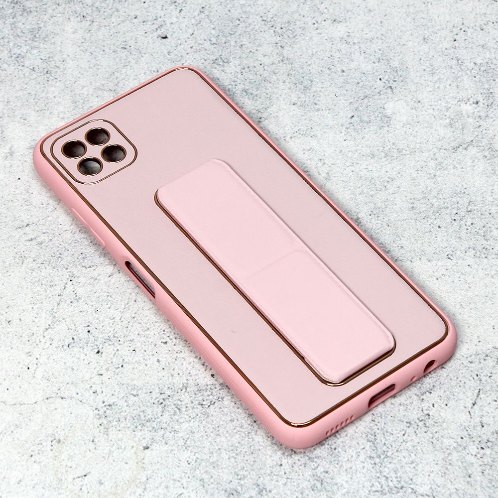 Maska za Samsung Galaxy A22 5G — Leather Armor, roze