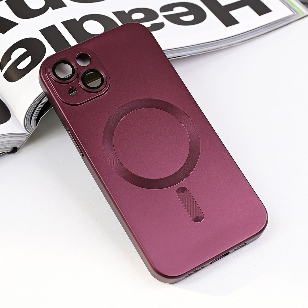 Maska za Apple iPhone 13 — Magsafe Chrome, bordo