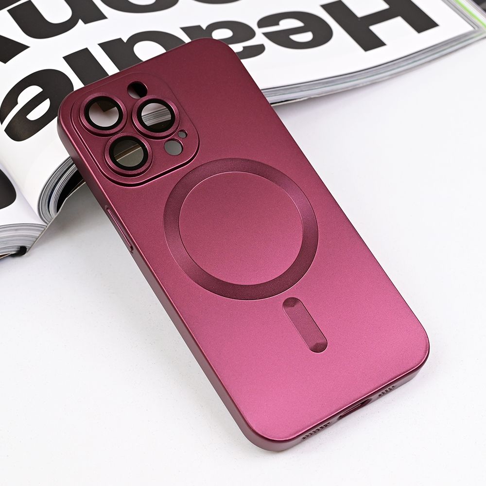 Maska za Apple iPhone 13 Pro — Magsafe Chrome, bordo
