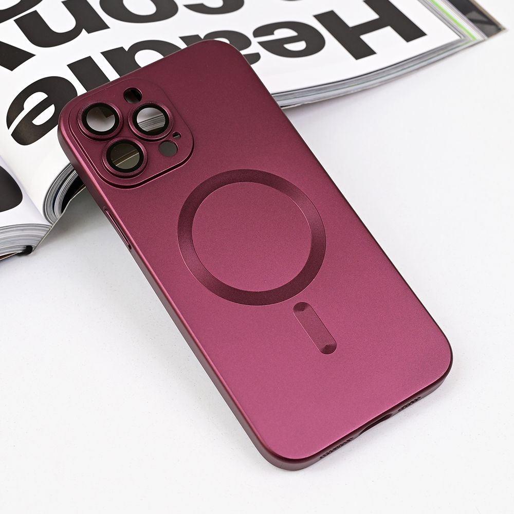 Maska za Apple iPhone 13 Pro Max — Magsafe Chrome, bordo