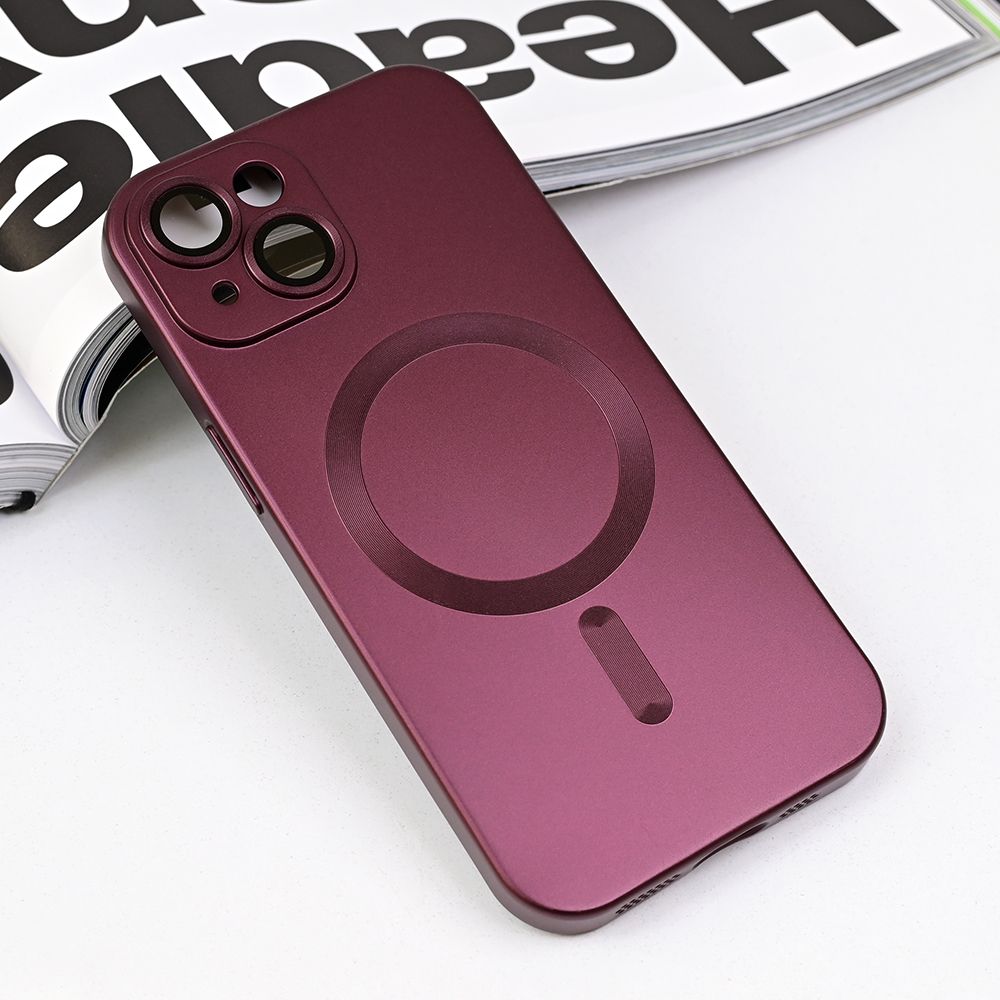 Maska za Apple iPhone 15 — Magsafe Chrome, bordo