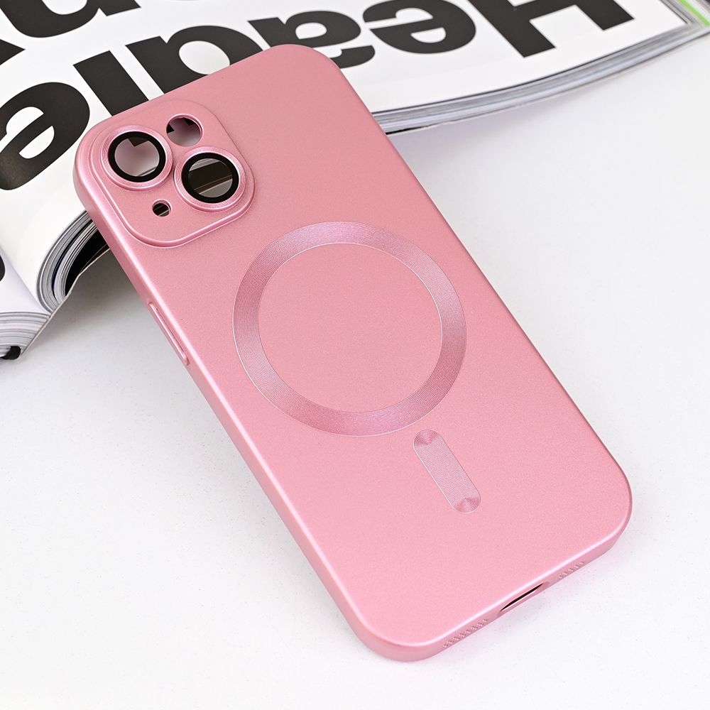 Maska za Apple iPhone 15 — Magsafe Chrome, roze
