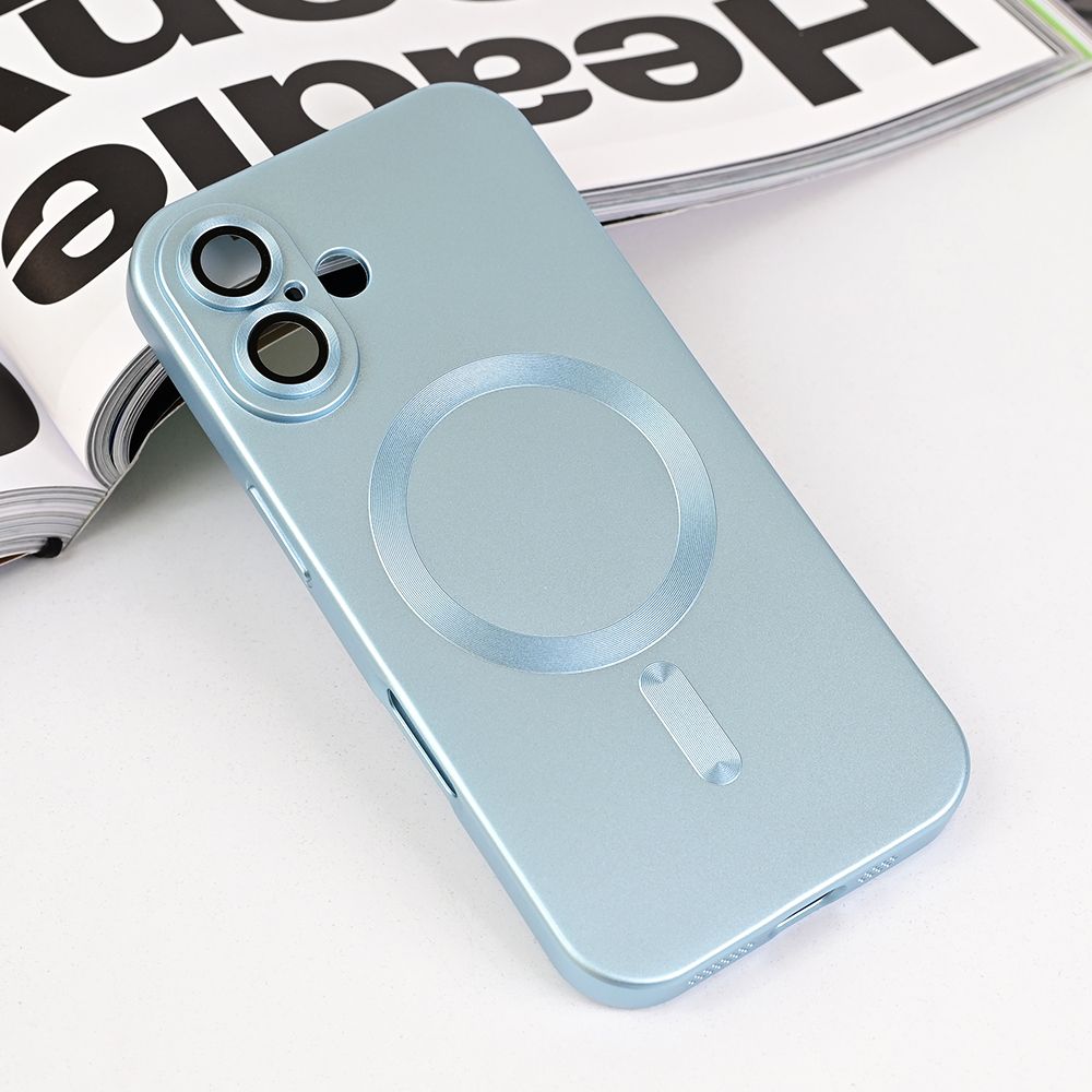 Maska za Apple iPhone 16 — Magsafe Chrome, plava