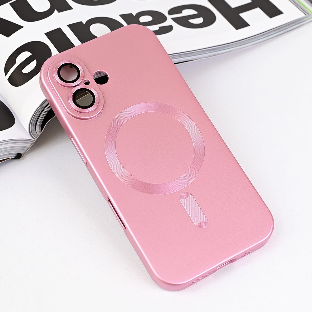 Maska za Apple iPhone 16 — Magsafe Chrome, roze