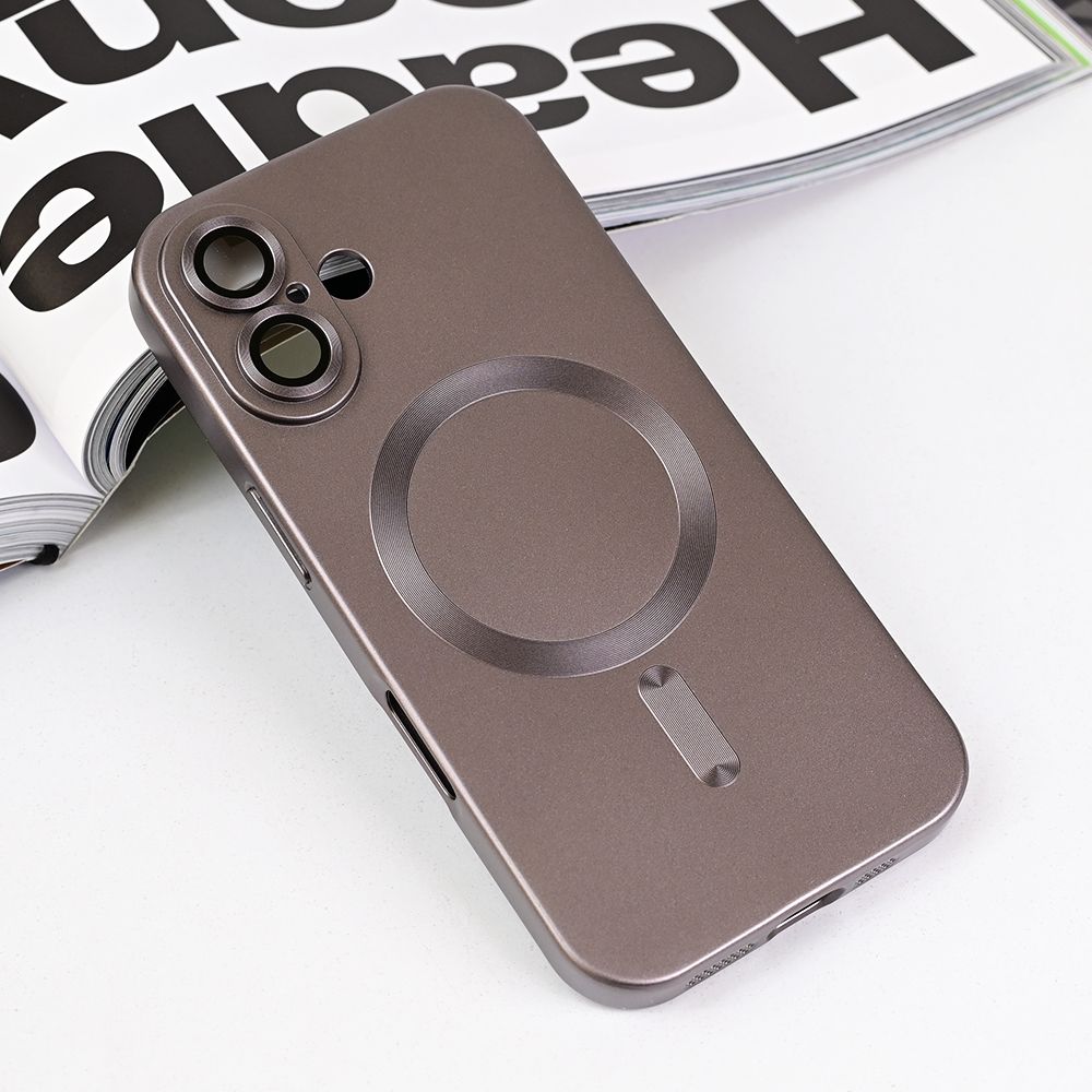 Maska za Apple iPhone 16 — Magsafe Chrome, siva
