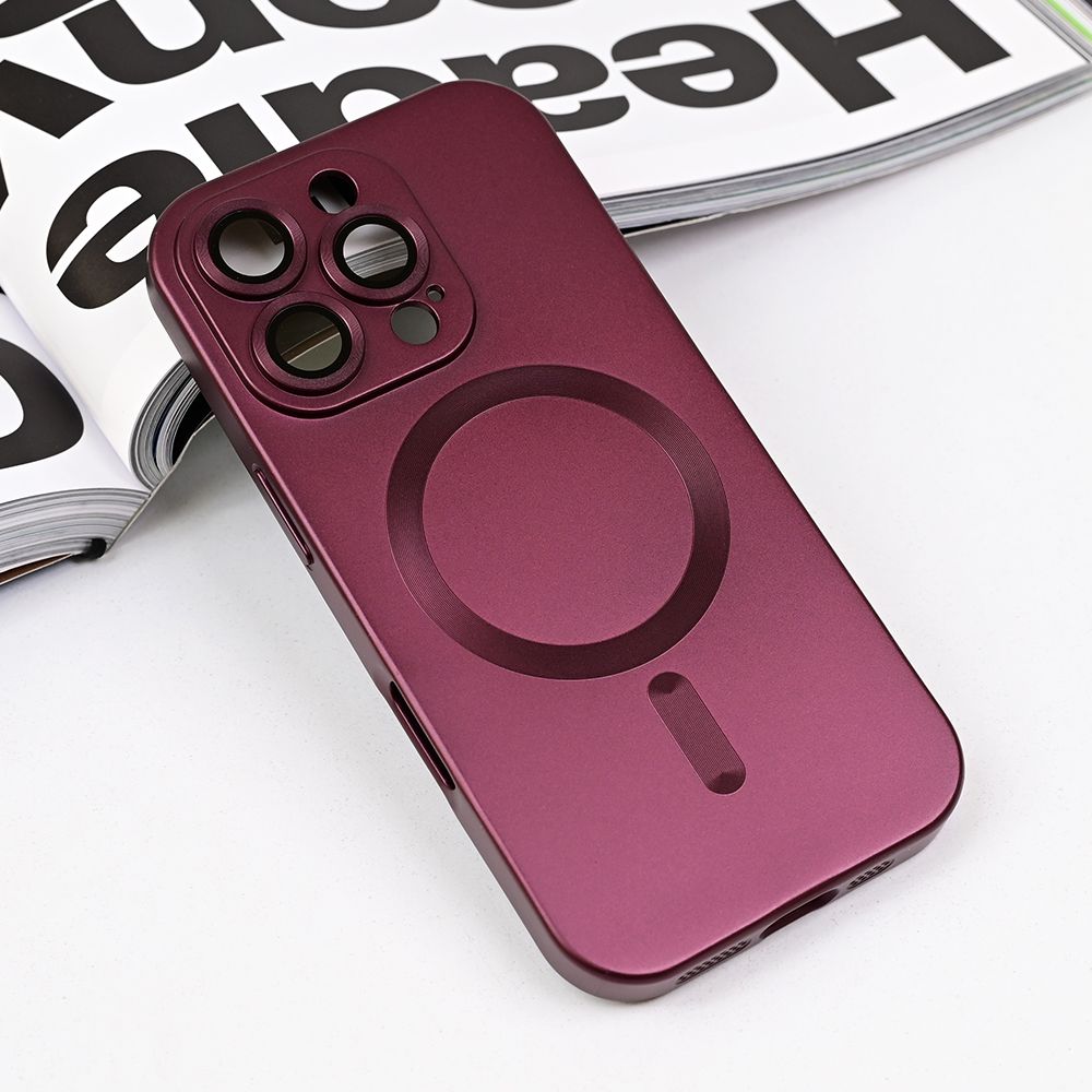 Maska za Apple iPhone 16 Pro — Magsafe Chrome, bordo