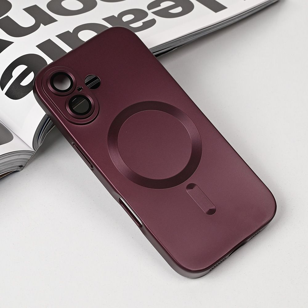 Maska za Apple iPhone 17 — Magsafe Chrome, bordo