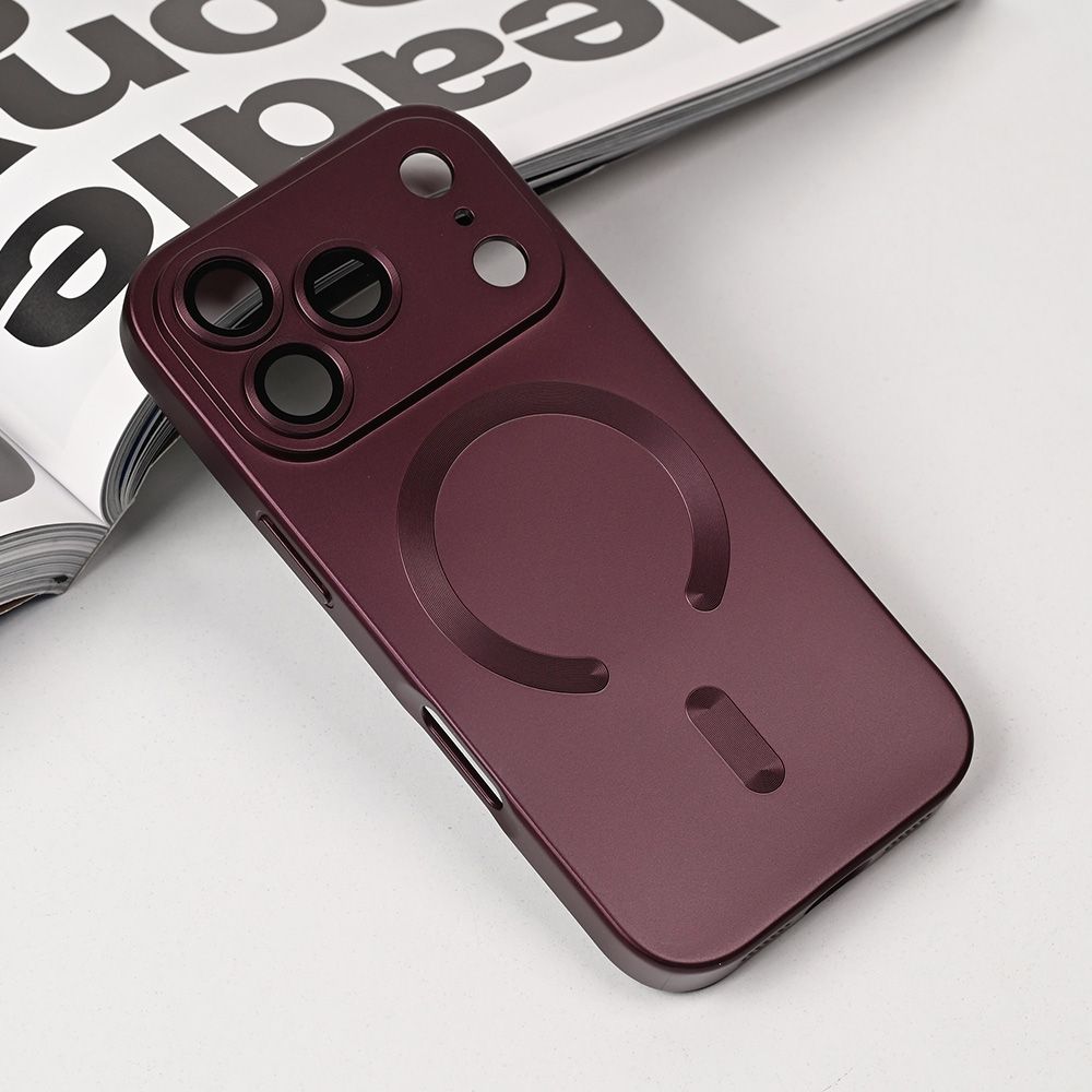Maska za Apple iPhone 17 Pro — Magsafe Chrome, bordo
