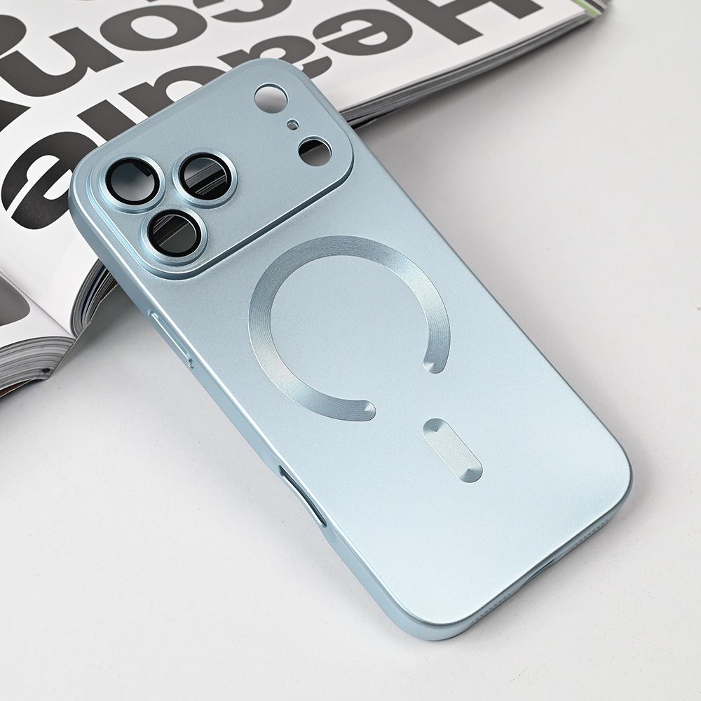 Maska za Apple iPhone 17 Pro Max — Magsafe Chrome, plava