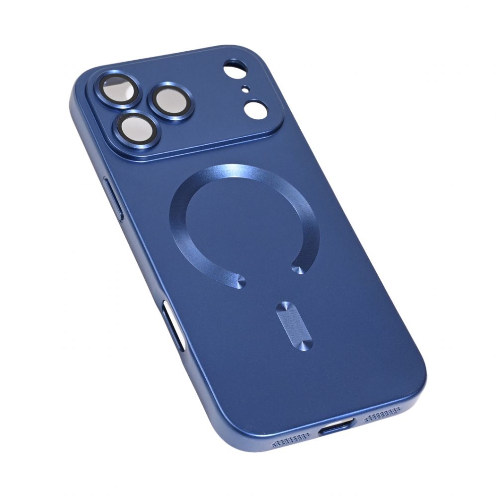 Maska za Apple iPhone 17 Pro Max — Magsafe Chrome, tamno plava
