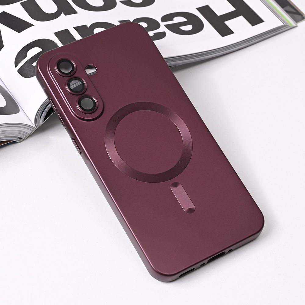 Maska za Samsung Galaxy A56 5G — Magsafe Chrome, bordo
