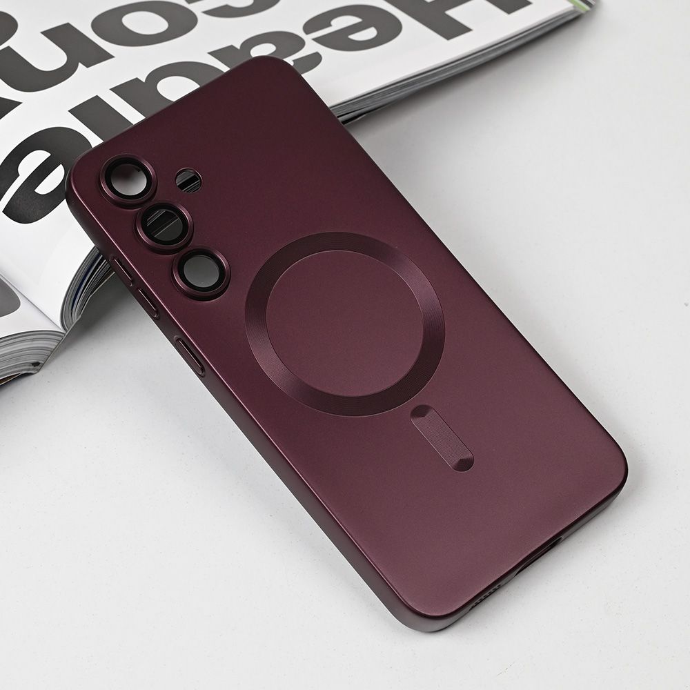 Maska za Samsung Galaxy S25 FE — Magsafe Chrome, bordo