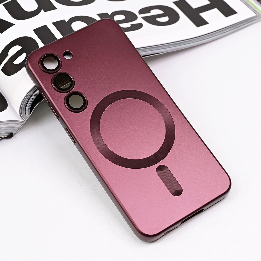 Maska za Samsung Galaxy S23 — Magsafe Chrome, bordo