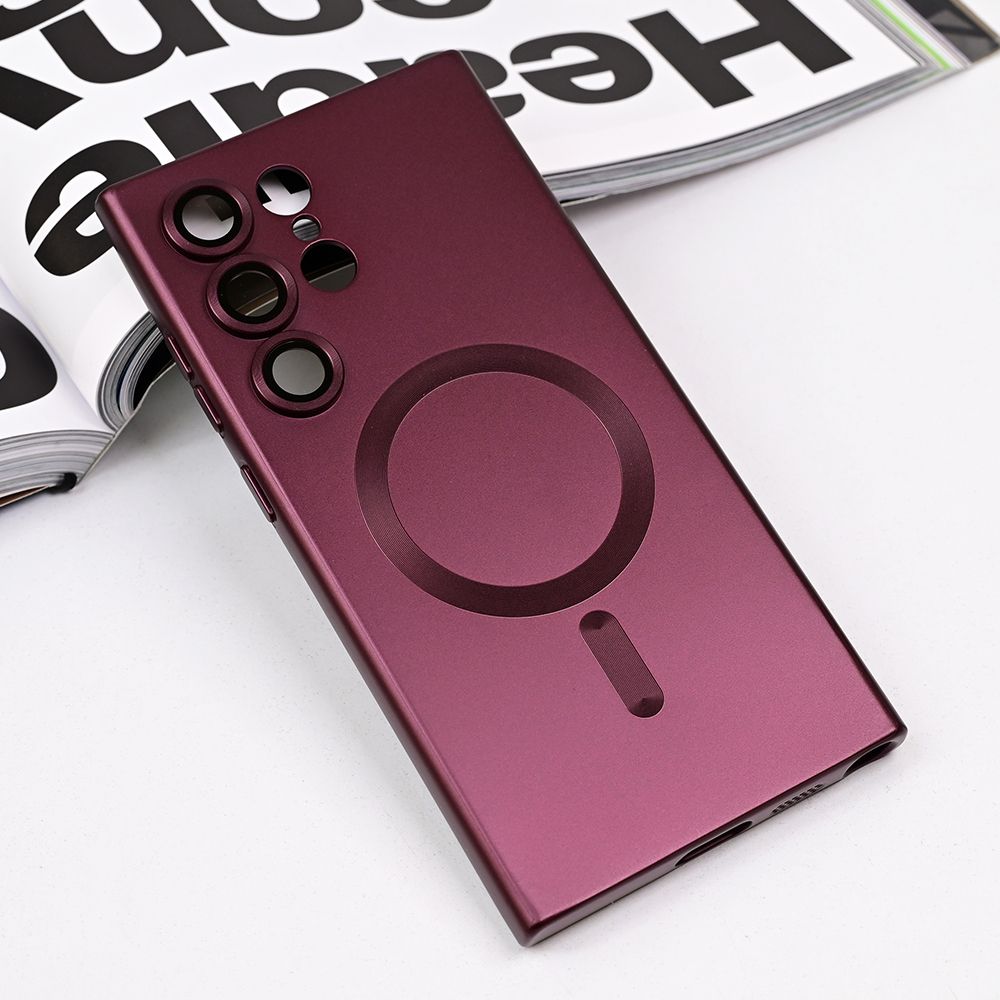 Maska za Samsung Galaxy S23 Ultra — Magsafe Chrome, bordo