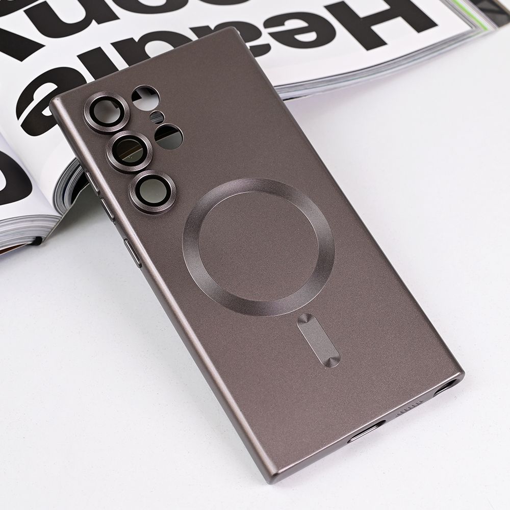 Maska za Samsung Galaxy S24 Ultra — Magsafe Chrome, siva