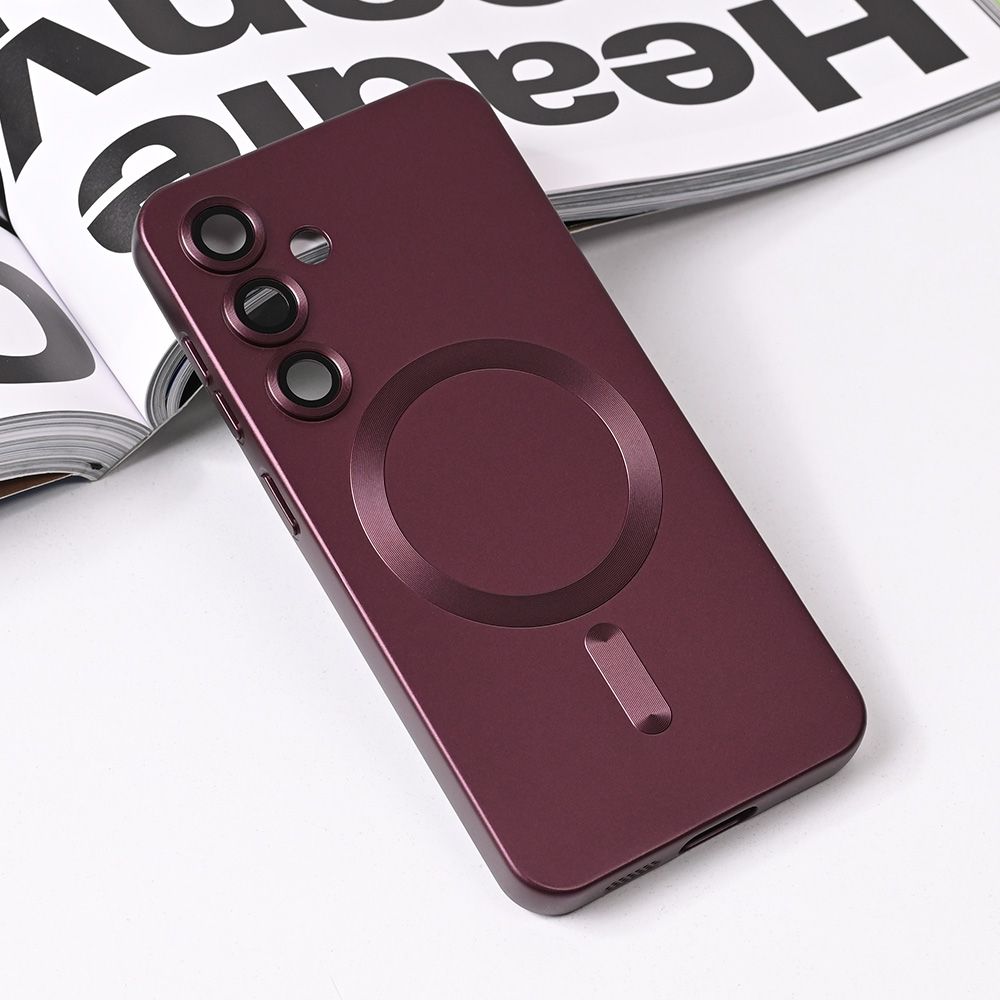 Maska za Samsung Galaxy S25 — Magsafe Chrome, bordo