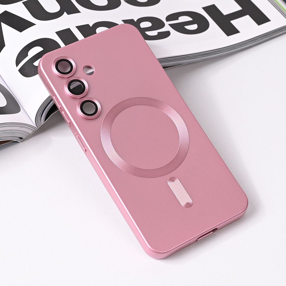 Maska za Samsung Galaxy S25 — Magsafe Chrome, roze