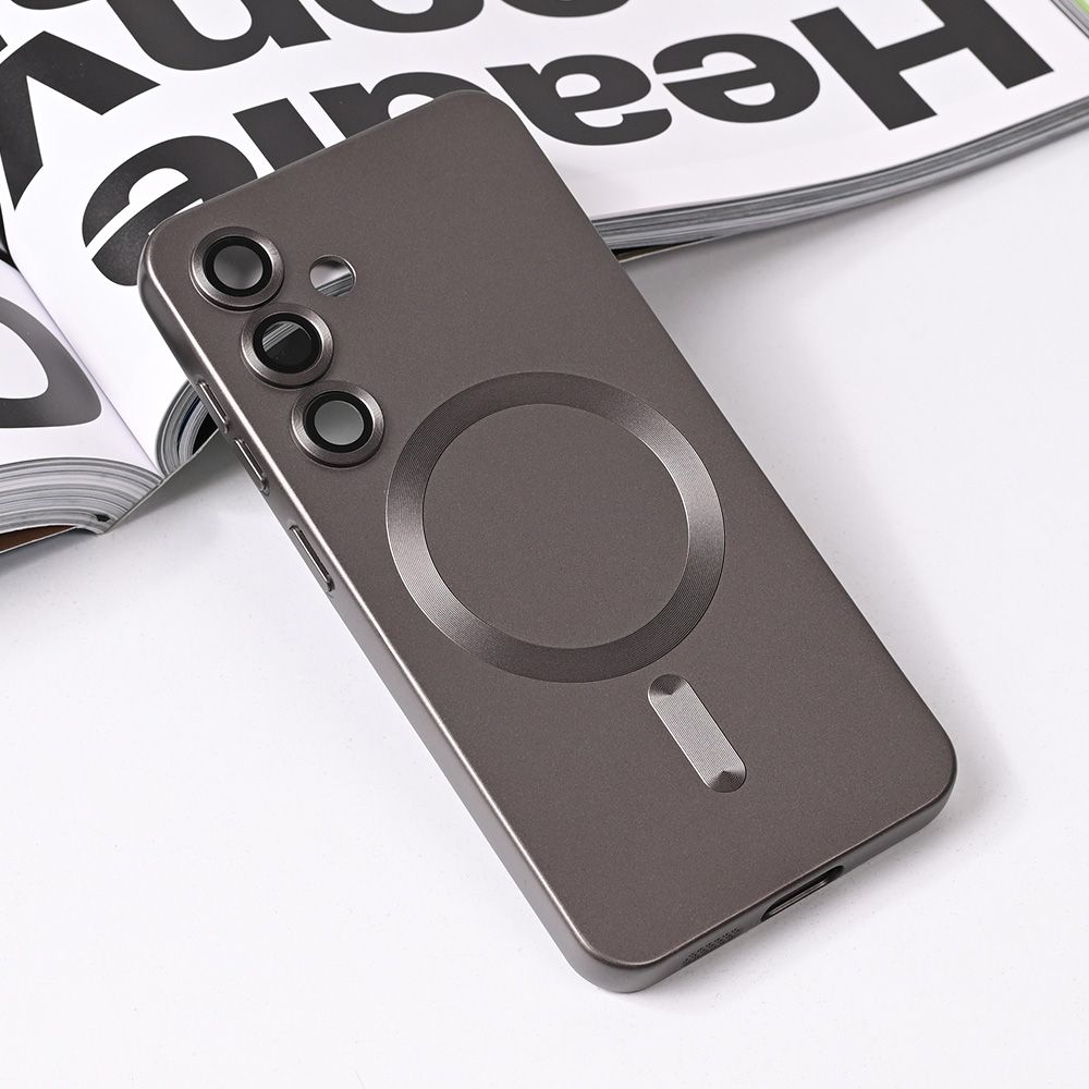 Maska za Samsung Galaxy S25 — Magsafe Chrome, siva