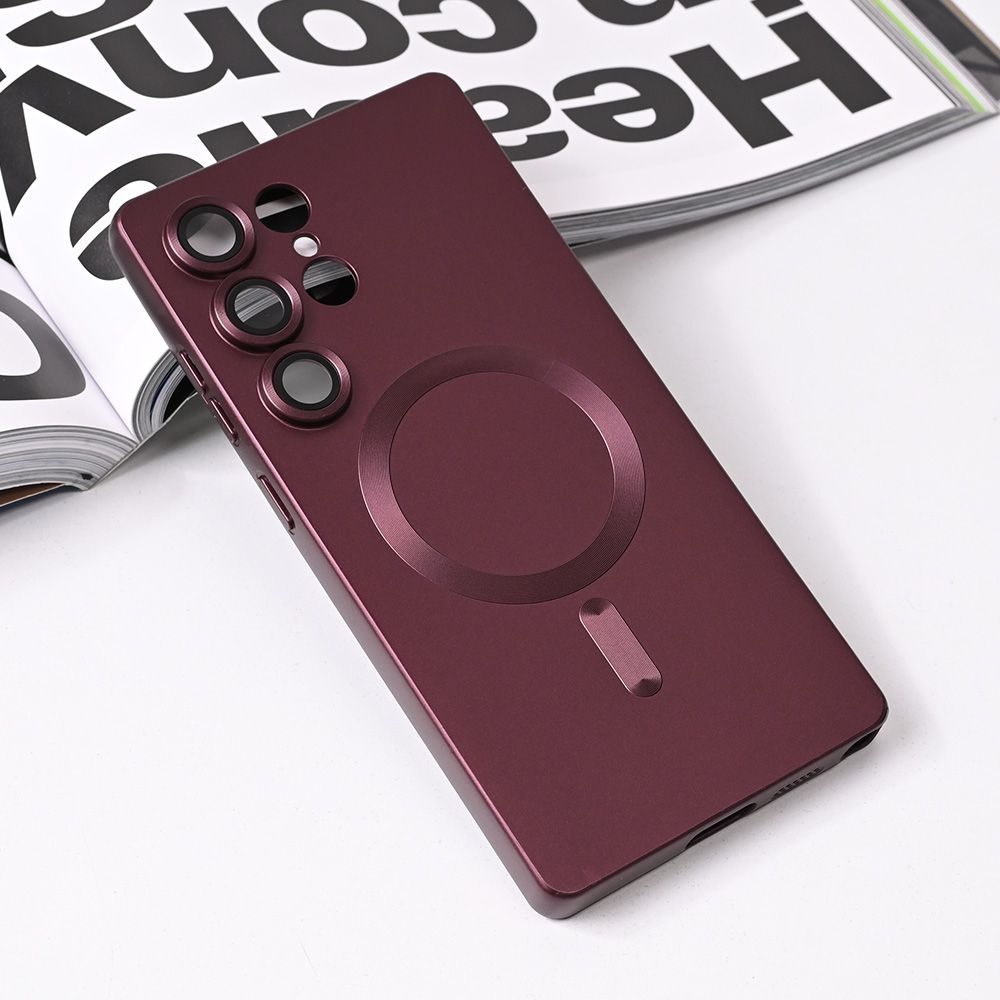 Maska za Samsung Galaxy S25 Ultra — Magsafe Chrome, bordo
