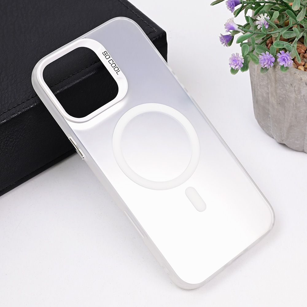 Maska za Apple iPhone 16 Pro Max — Magsafe Clear, srebrna