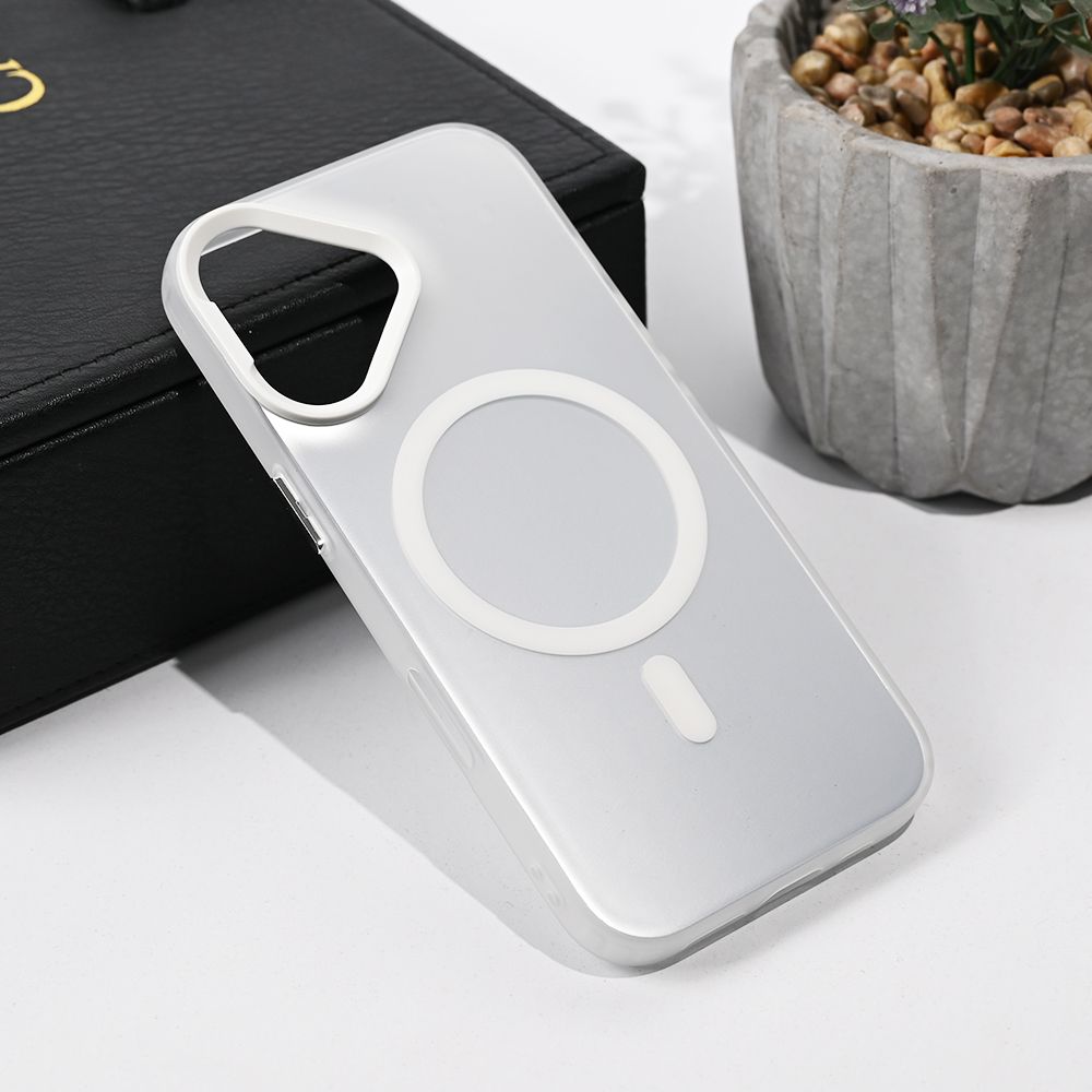 Maska za Apple iPhone 17 — Magsafe Clear, srebrna