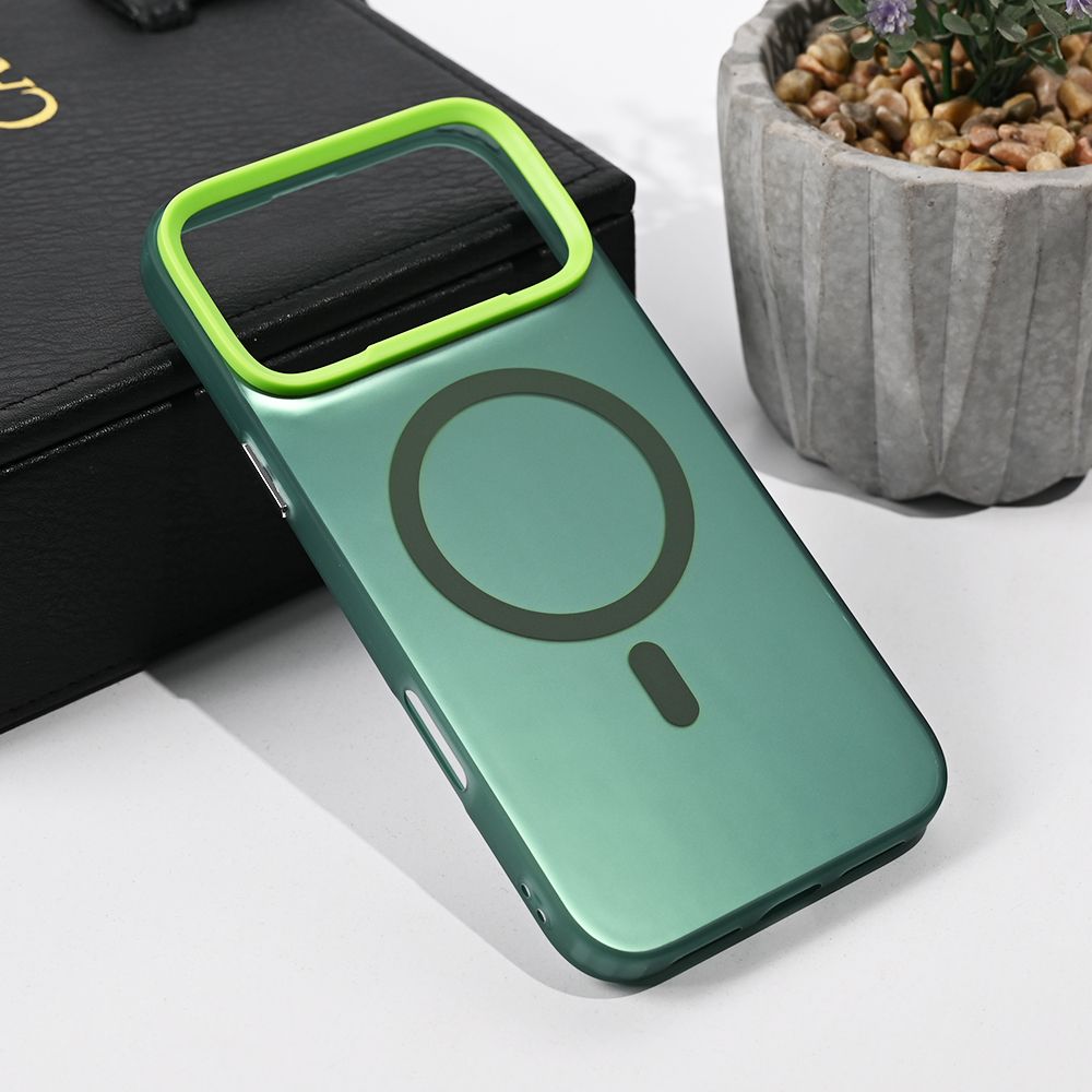 Maska za Apple iPhone 17 Pro Max — Magsafe Clear, zelena