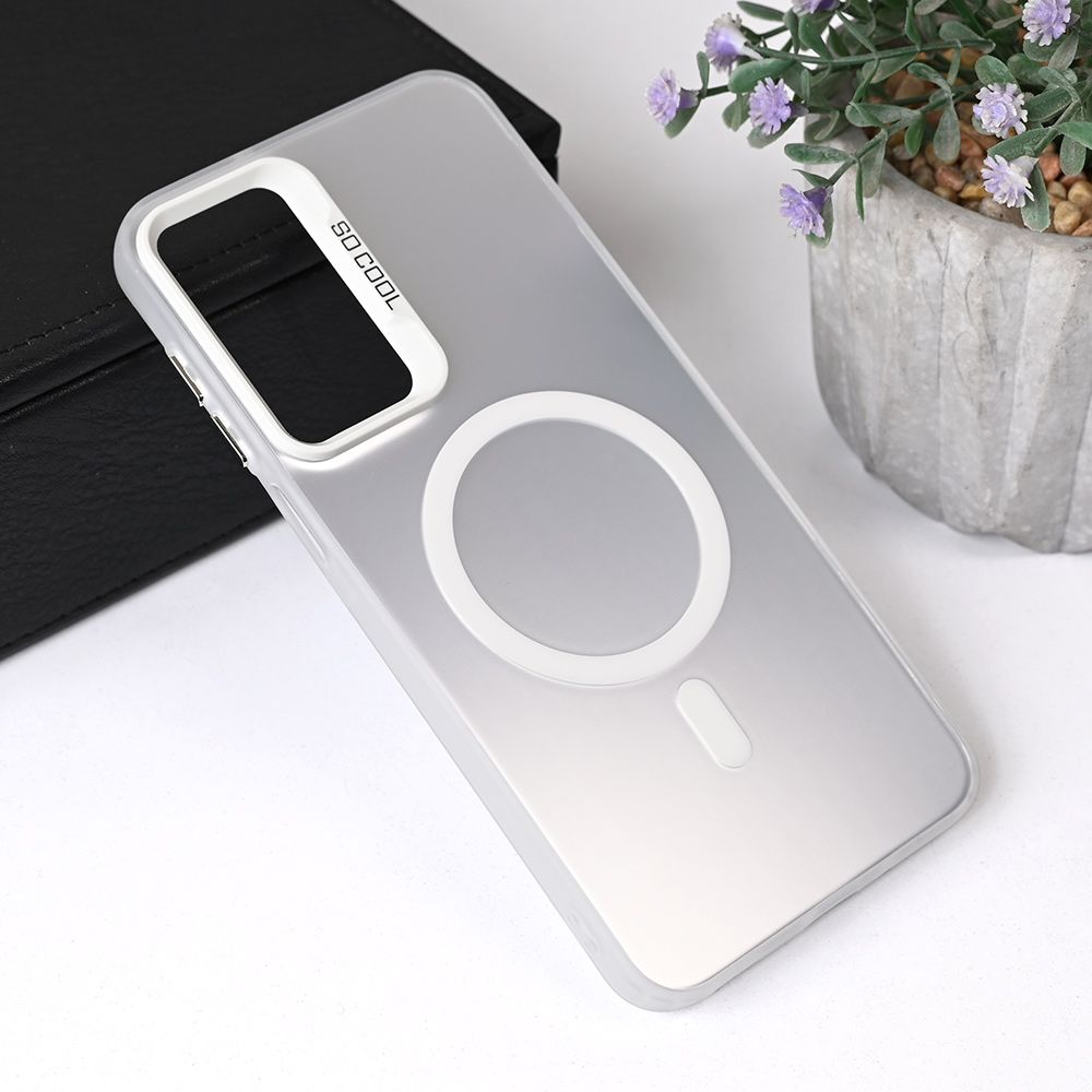 Maska za Samsung Galaxy A16 5G — Magsafe Clear, srebrna
