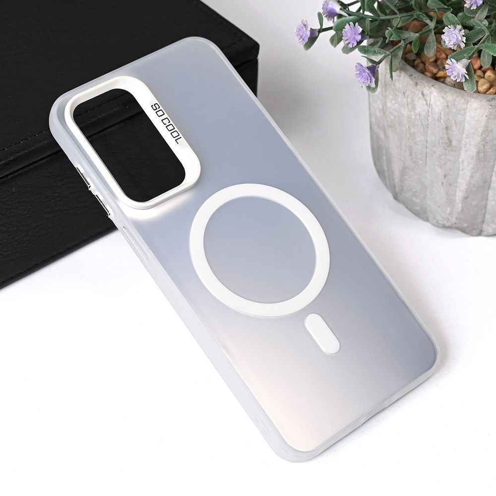 Maska za Samsung Galaxy A26 5G — Magsafe Clear, srebrna