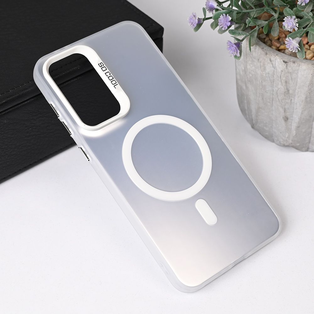 Maska za Samsung Galaxy A56 5G — Magsafe Clear, srebrna