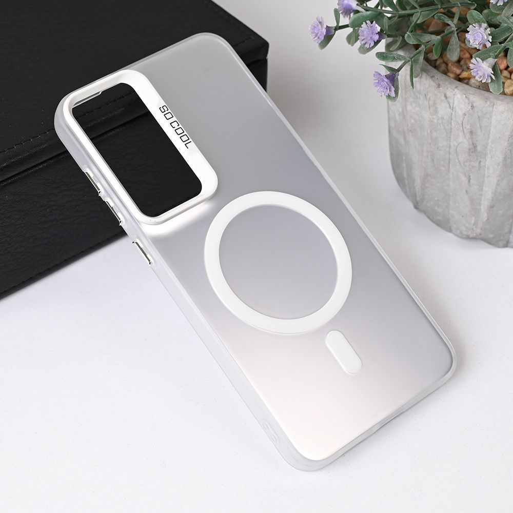 Maska za Samsung Galaxy S25 Plus — Magsafe Clear, srebrna