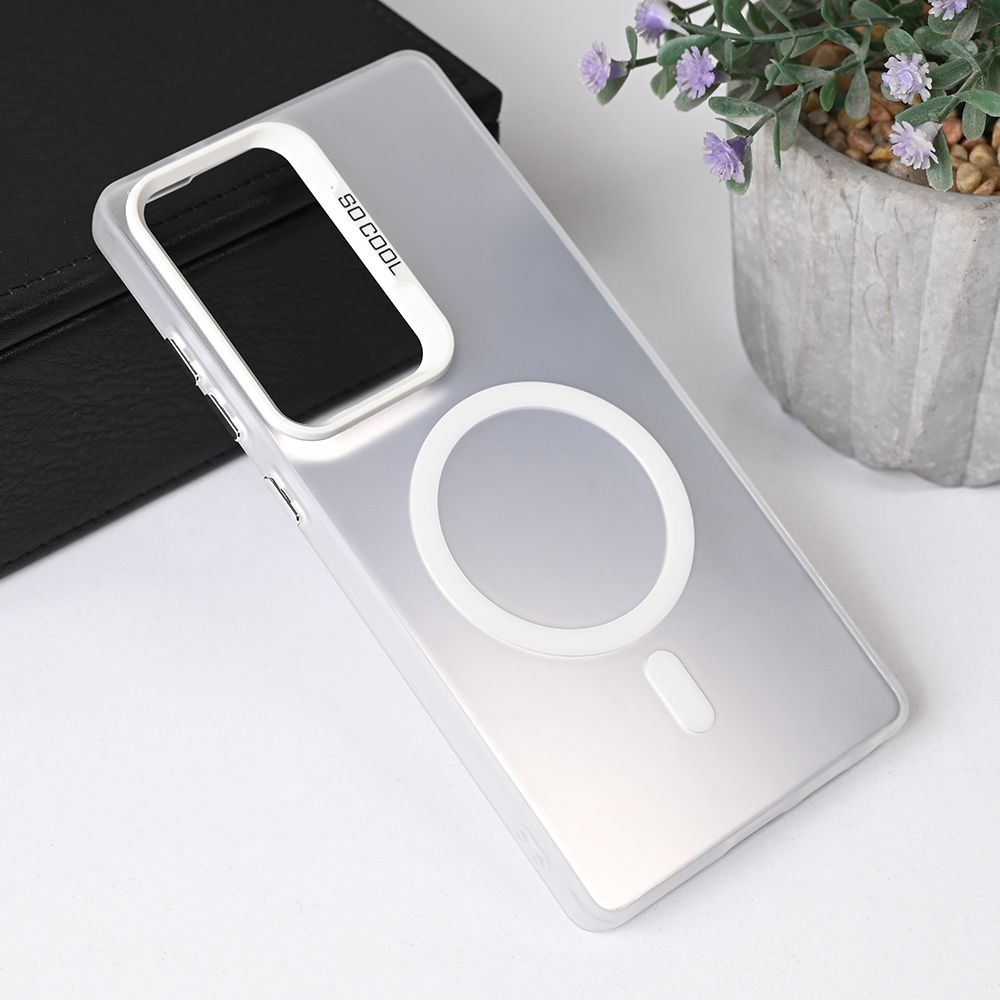 Maska za Samsung Galaxy S25 Ultra — Magsafe Clear, srebrna