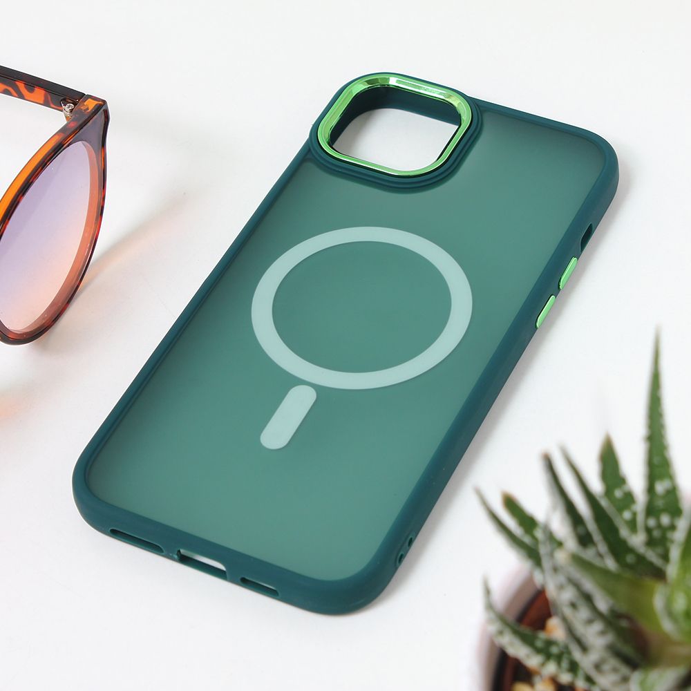 Maska za Apple iPhone 15 Plus — Magsafe colorful, tamno zelena