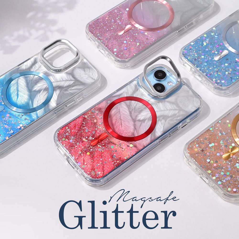 Maska za Apple iPhone 16 Pro — Magsafe Glitter, crvena