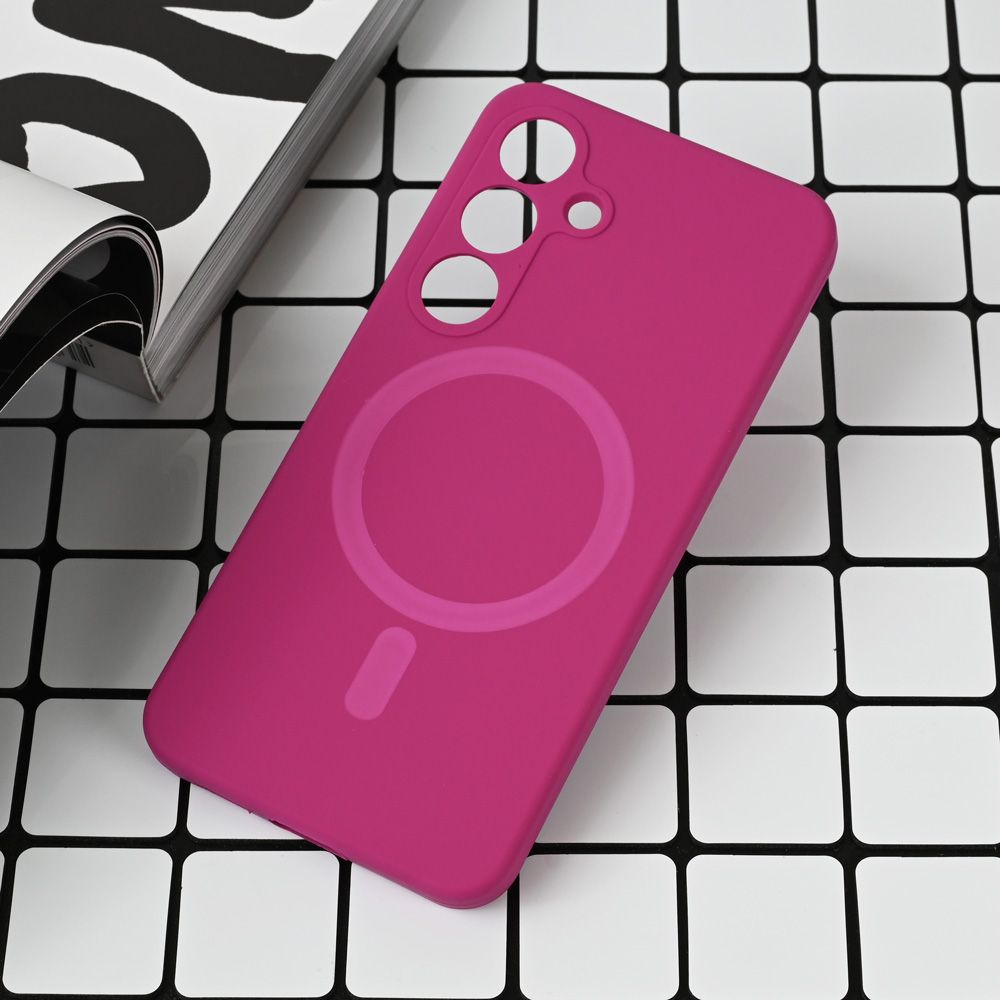 Maska za Samsung Galaxy S25 — Magsafe Pure color, tamno pink
