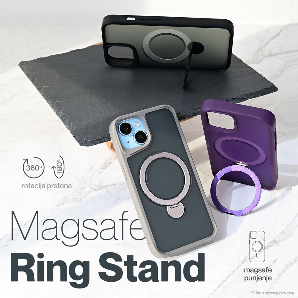 Maska za Apple iPhone 13 — Magsafe Ring Stand, ljubicasta