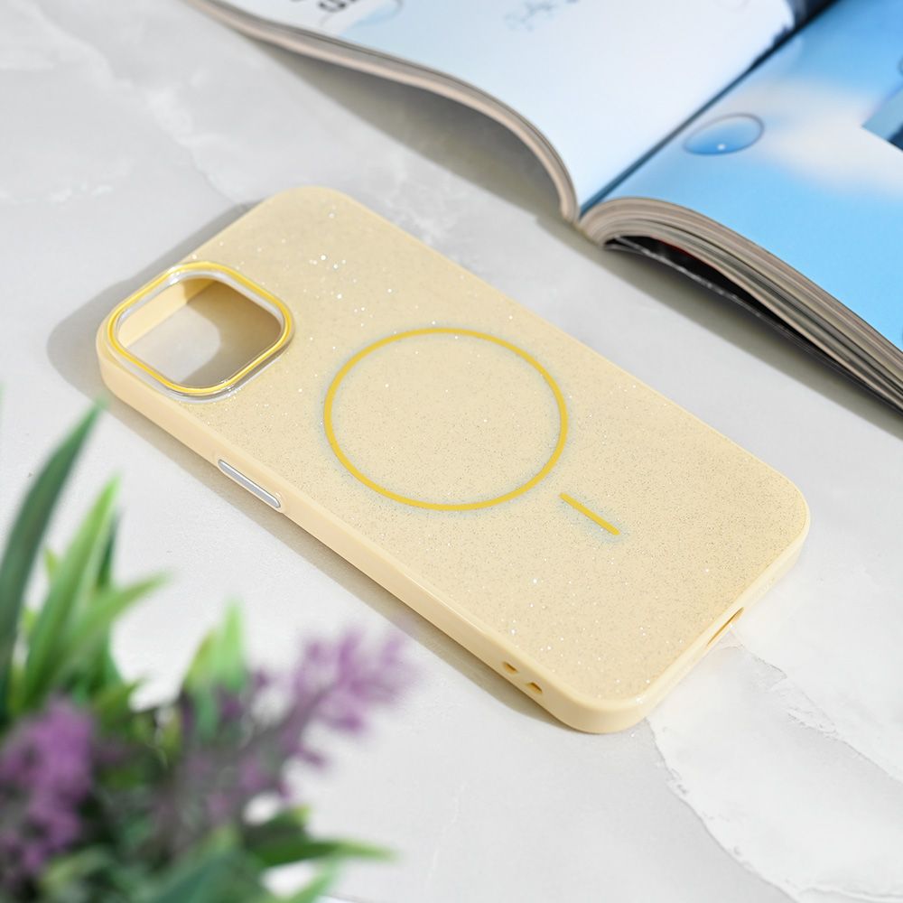 Maska za Apple iPhone 13 — Magsafe Sparkle Dust, zuta