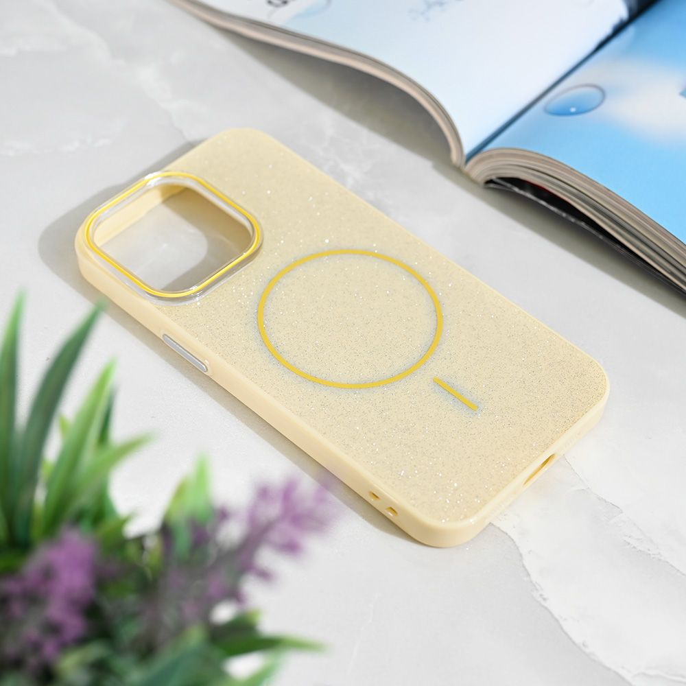 Maska za Apple iPhone 13 Pro — Magsafe Sparkle Dust, zuta