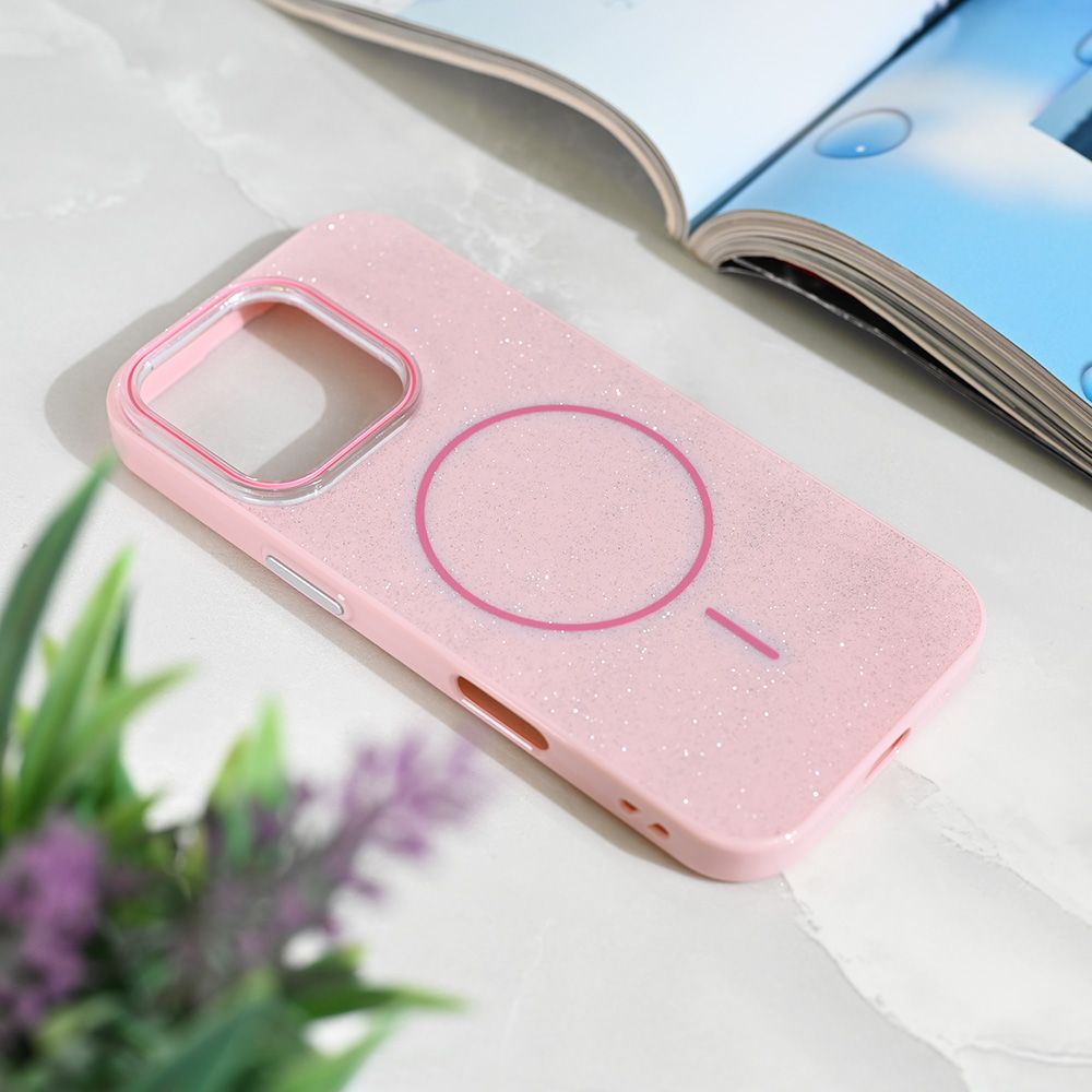 Maska za Apple iPhone 16 Pro — Magsafe Sparkle Dust, roze