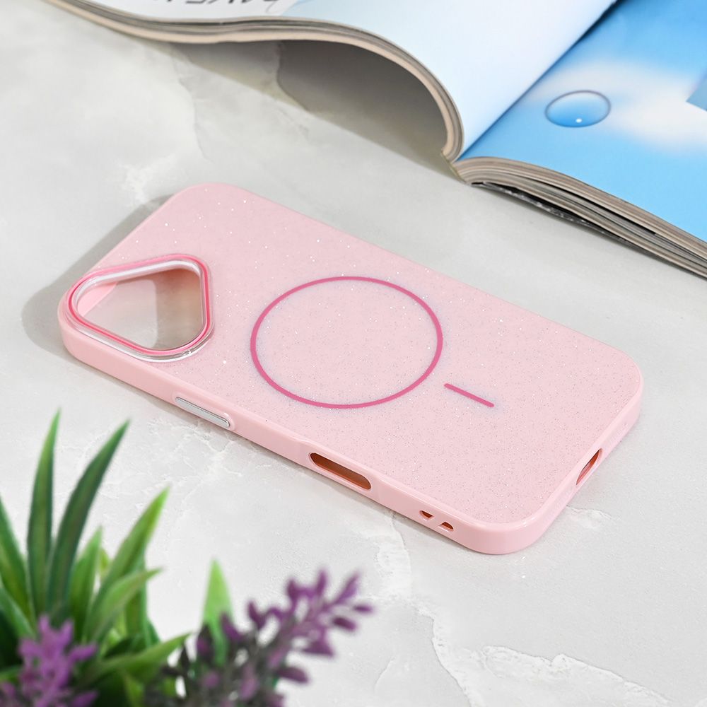 Maska za Apple iPhone 17 — Magsafe Sparkle Dust, roze