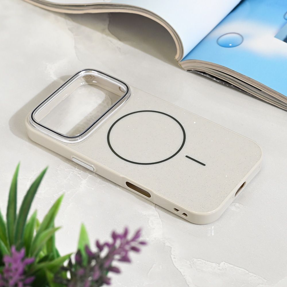 Maska za Apple iPhone 17 Pro — Magsafe Sparkle Dust, srebrna